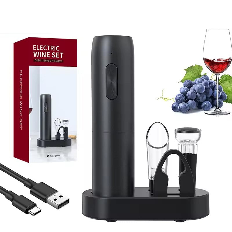 Saca-Rolhas Elétrico Recarregável Premium - Kit Praticidade