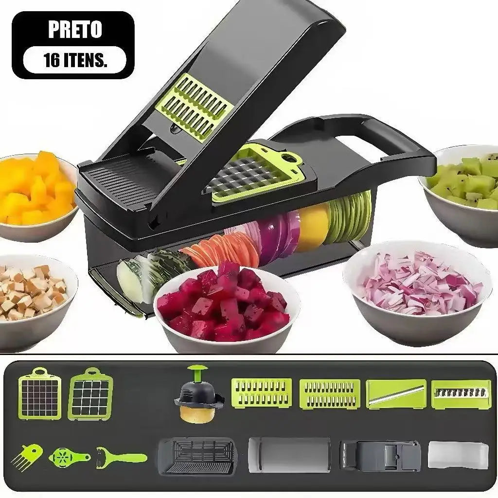 Professional Multipurpose Kitchen Slicer Stainless Steel 16 in 1 Cutter Vegetable Grater Fruit Food Cutter