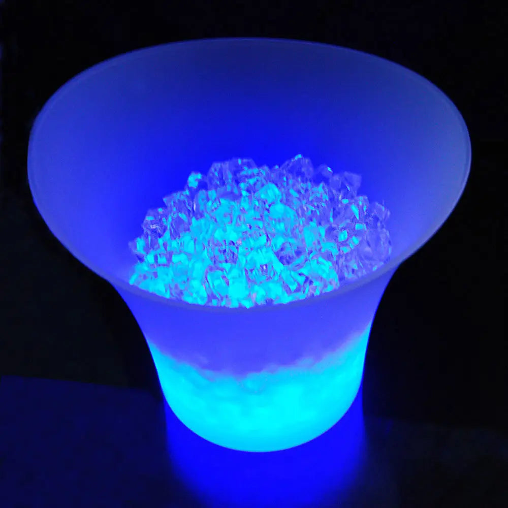 Balde de Gelo LED Premium 5L - Iluminação Inteligente para Festas e Eventos