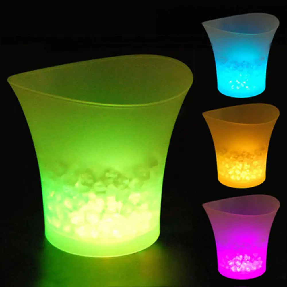 Balde de Gelo LED Premium 5L - Iluminação Inteligente para Festas e Eventos