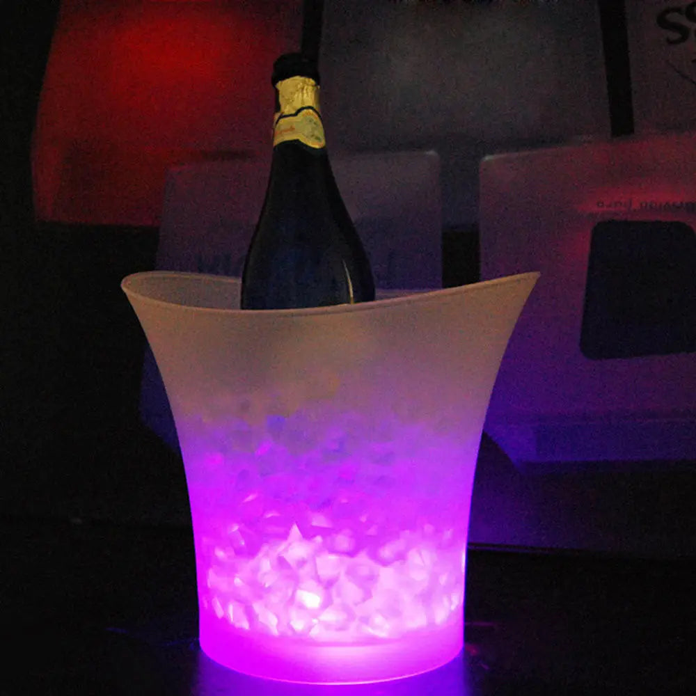 Balde de Gelo LED Premium 5L - Iluminação Inteligente para Festas e Eventos