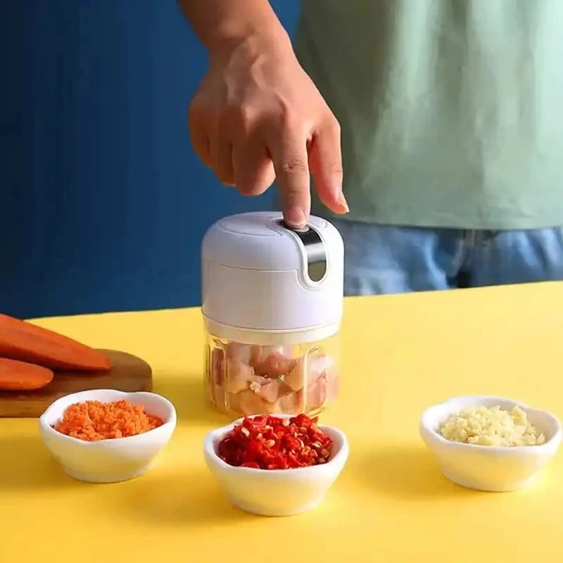 Mini Processador e Triturador Elétrico de Alimentos USB – Praticidade sem Fios