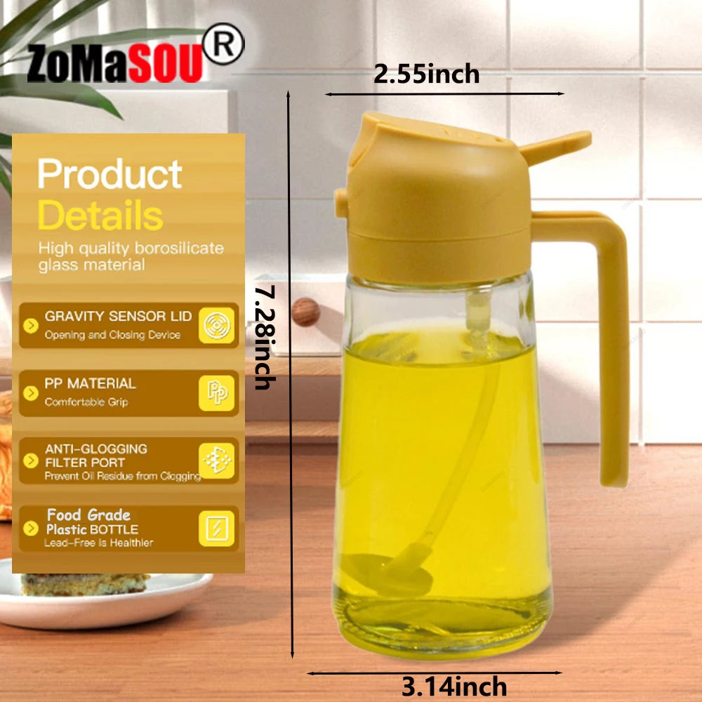 Spray Pulverizador e Dosador de Azeite e Óleo 2 em 1 - Cozinha Saudável