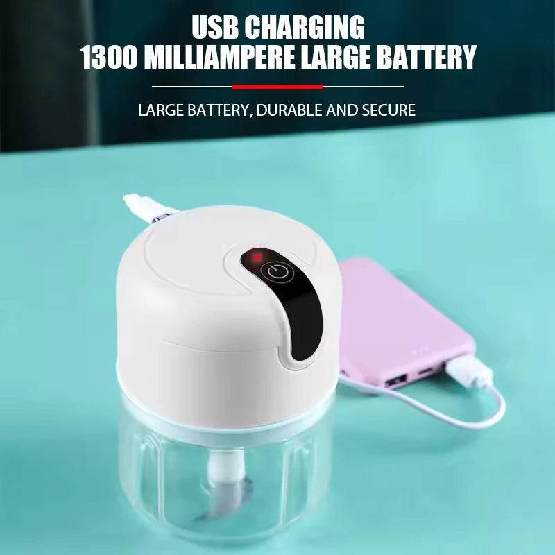 Mini Processador e Triturador Elétrico de Alimentos USB – Praticidade sem Fios