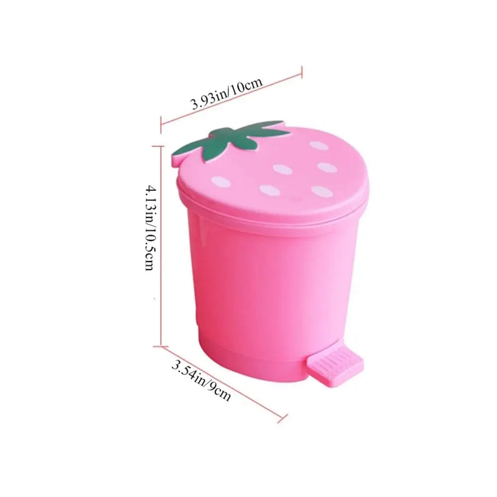 Mini Lixeira de Mesa Formato Morango - Organização Charmosa