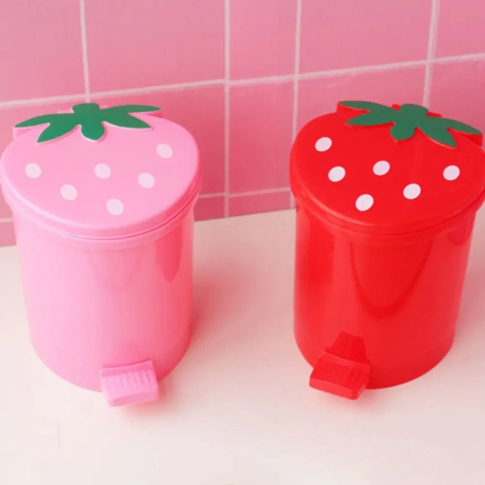 Mini Lixeira de Mesa Formato Morango - Organização Charmosa