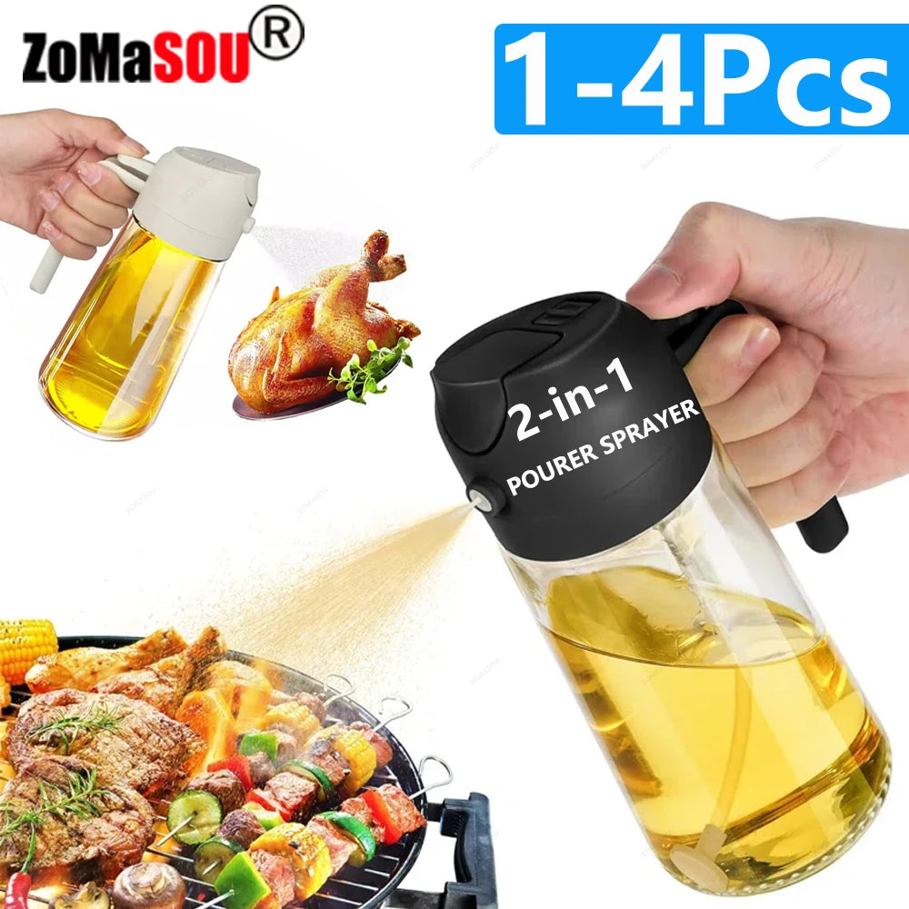 Spray Pulverizador e Dosador de Azeite e Óleo 2 em 1 - Cozinha Saudável