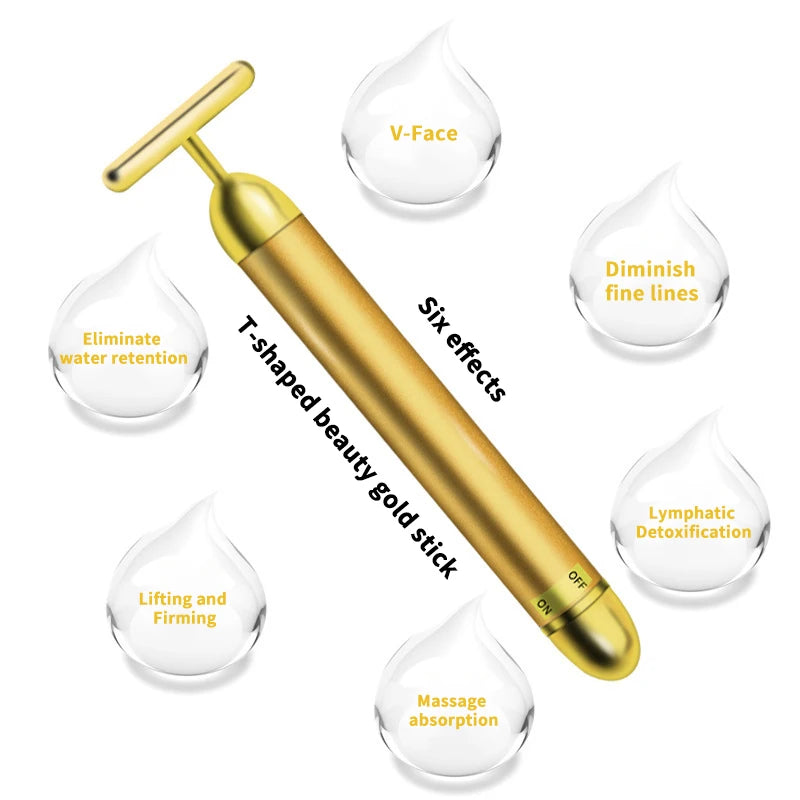 Massageador Facial Elétrico T-Shape Lift24k – Efeito Lifting Imediato