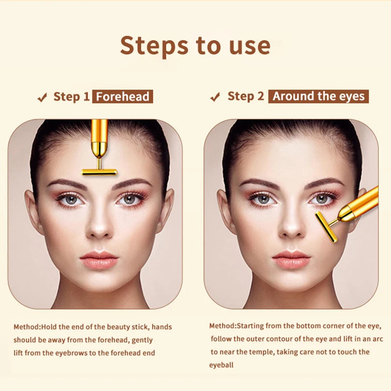 Massageador Facial Elétrico T-Shape Lift24k – Efeito Lifting Imediato