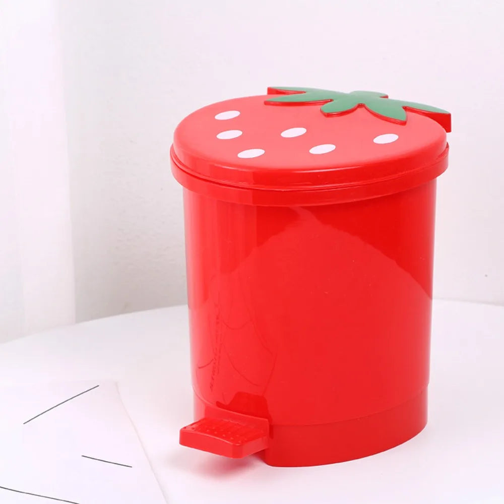 Mini Lixeira de Mesa Formato Morango - Organização Charmosa