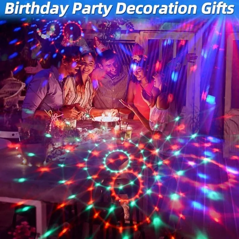 Mini Globo de Luz LED RGB - Caixa de Som Ativada por Som USB para Festas e Eventos