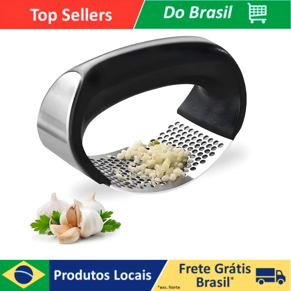 Kit Chef Prático - 3 Espremedores de Alho Inox (Leve 3, Pague 1)