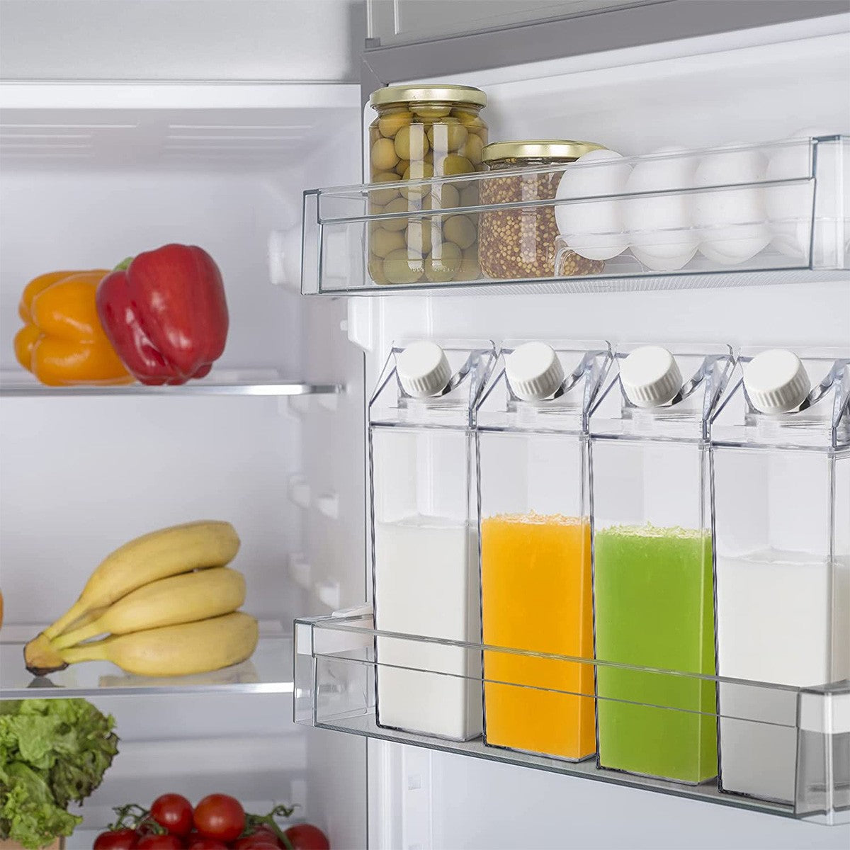 Garrafa Organizadora Milk Glass Premium - Geladeira de Novela